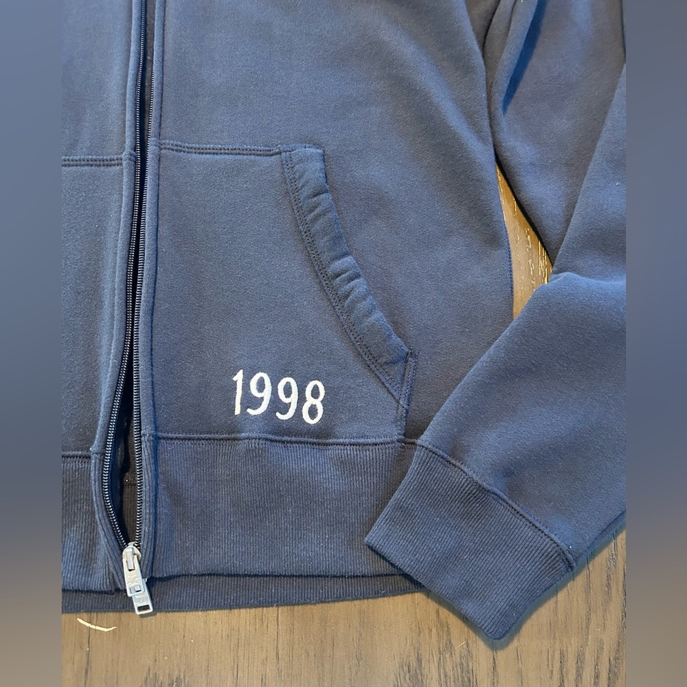 Hollister Navy Blue Zip Up Hoodie - Picture 5 of 8